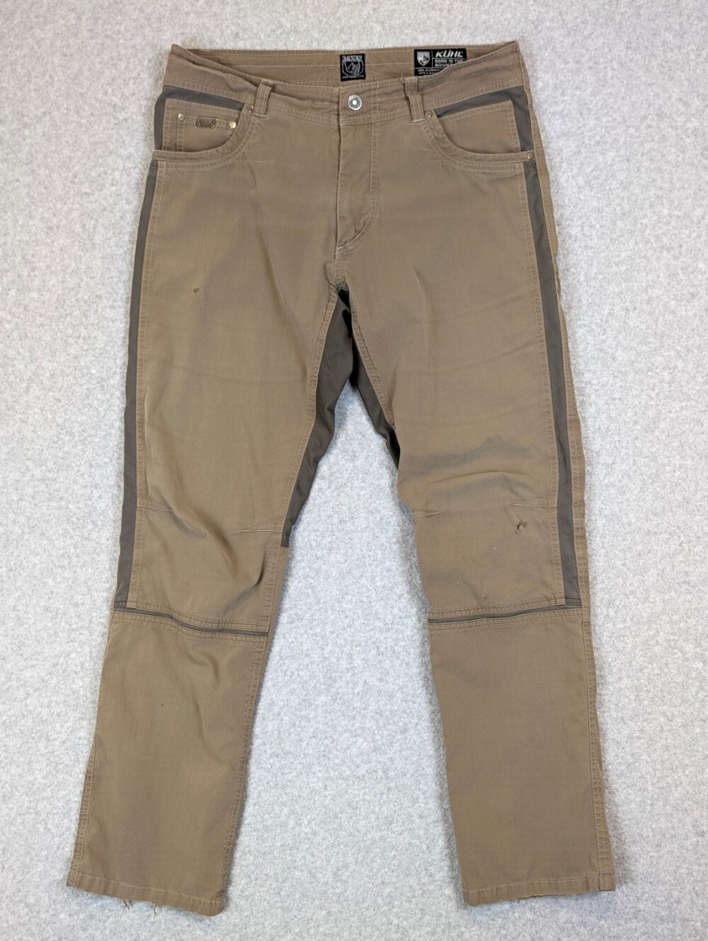Kuhl Radikl Pants Mens 34X32 Khaki Stretch Hiking Outdoor *FLAWS*